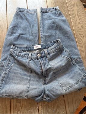 pistola Light Blue Wide Leg Denim Jeans
